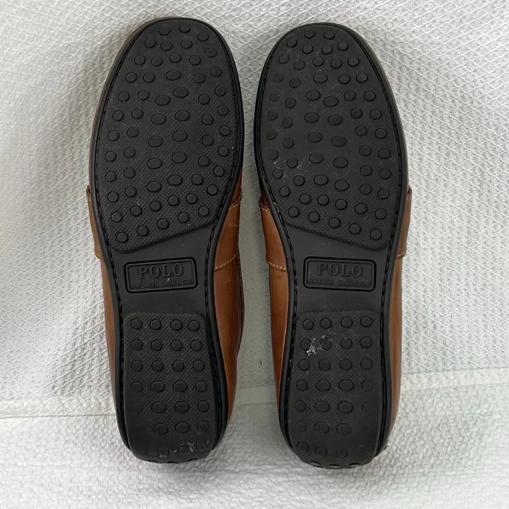 Polo Ralph Lauren Reynold Men’s 7D Brown Leather Penny Driving Loafers Preppy